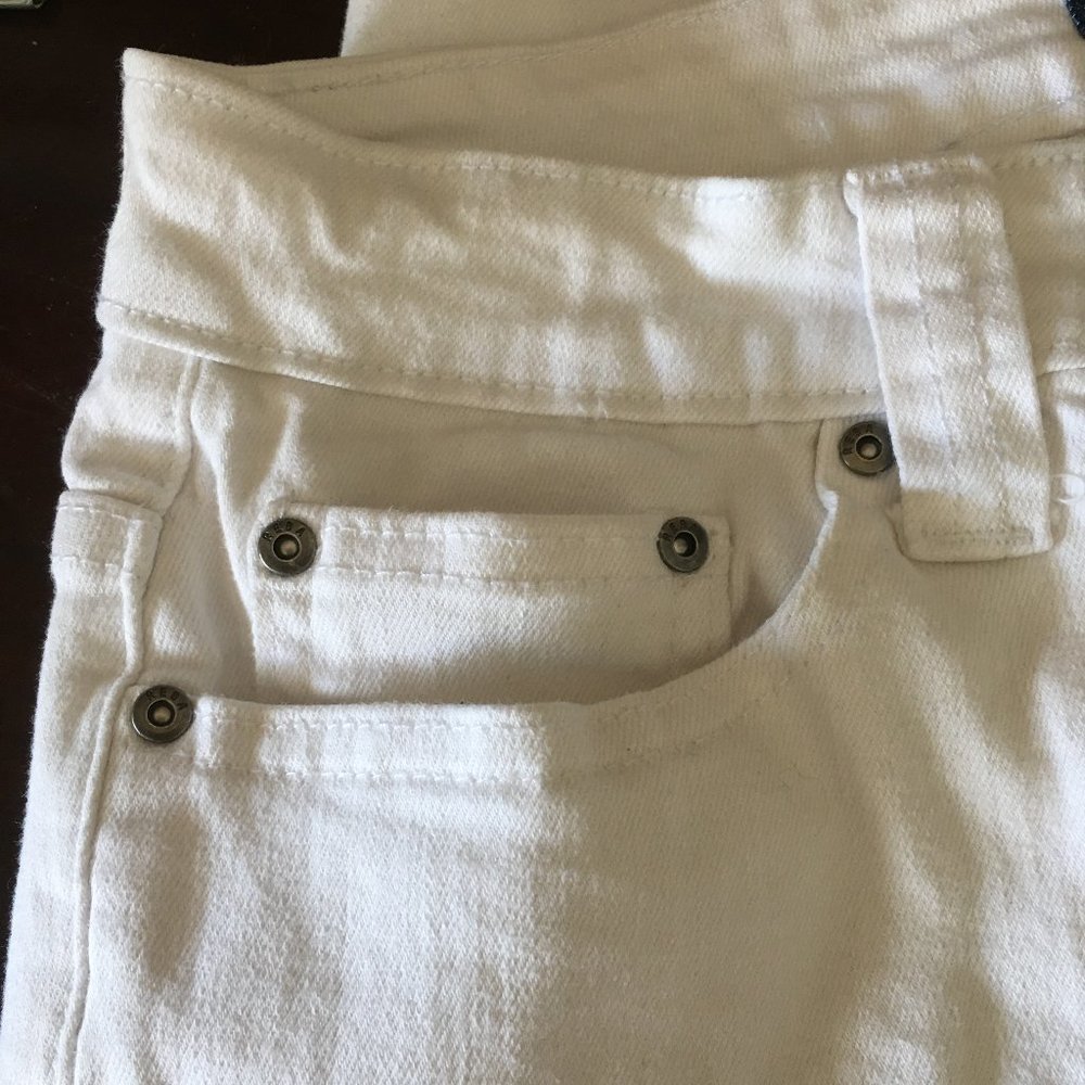 REBA DENIM White Raw Hem Cropped Skinny Jeans SZ 4 - Picture 4 of 11
